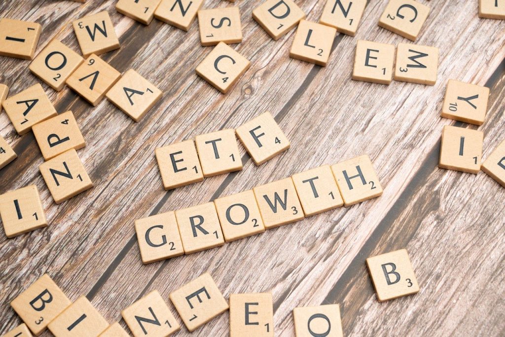 etf growth, tiles, letter tiles